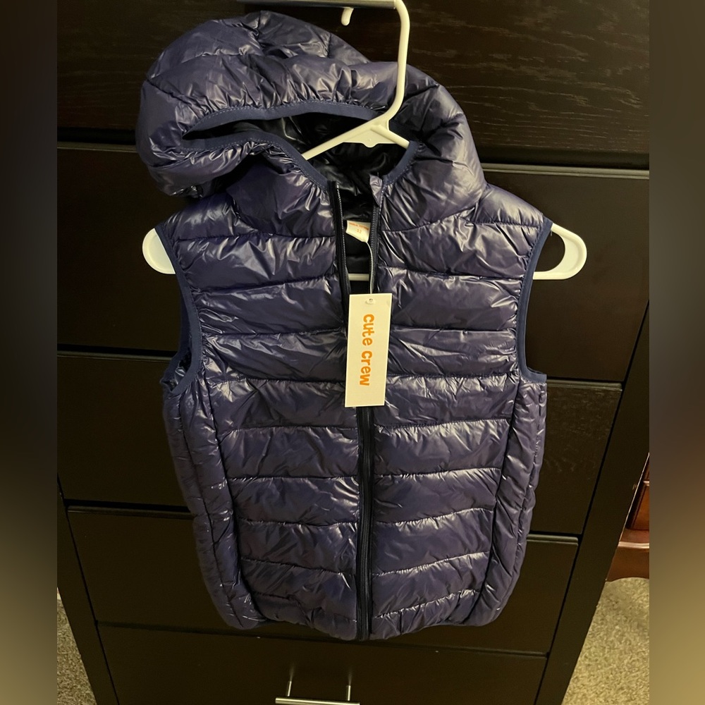 Brand new kids puffy vest size 12 shiny blue - unisex